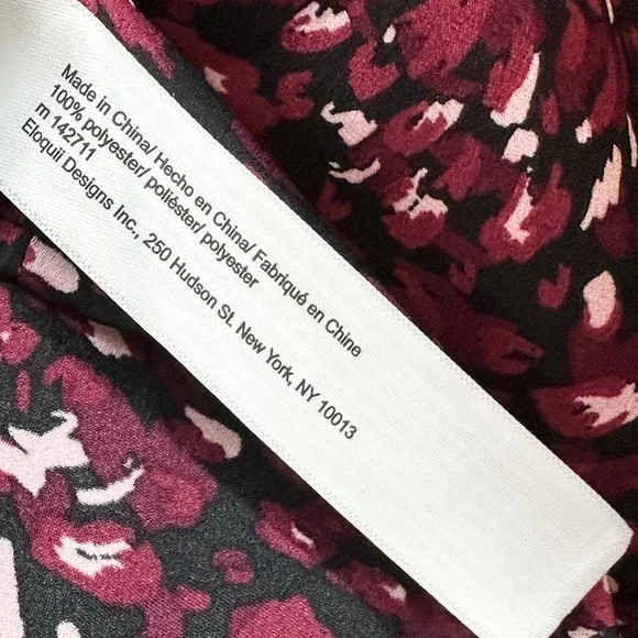 ELOQUII Long Sleeve Floral Print Mini Dress - 14/16 - black, maroon, white - Picture 8 of 8